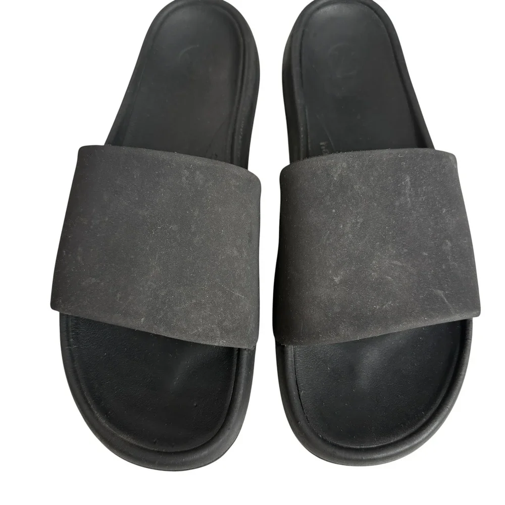 lululemon Restfeel Slide Men Size 12 Black Graphite Comfort Sandals Sporty Beach